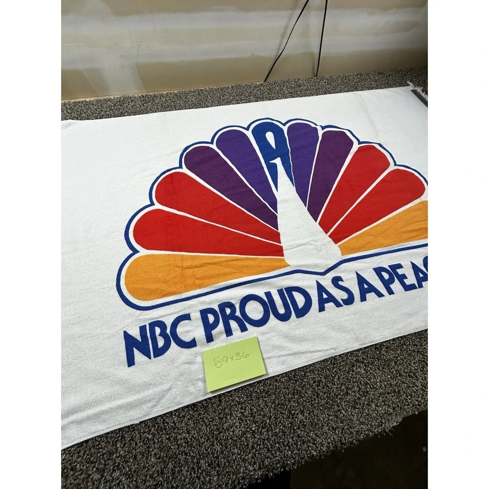 Vintage NBC Proud‎ As A Peacock Beach Towel 59x36